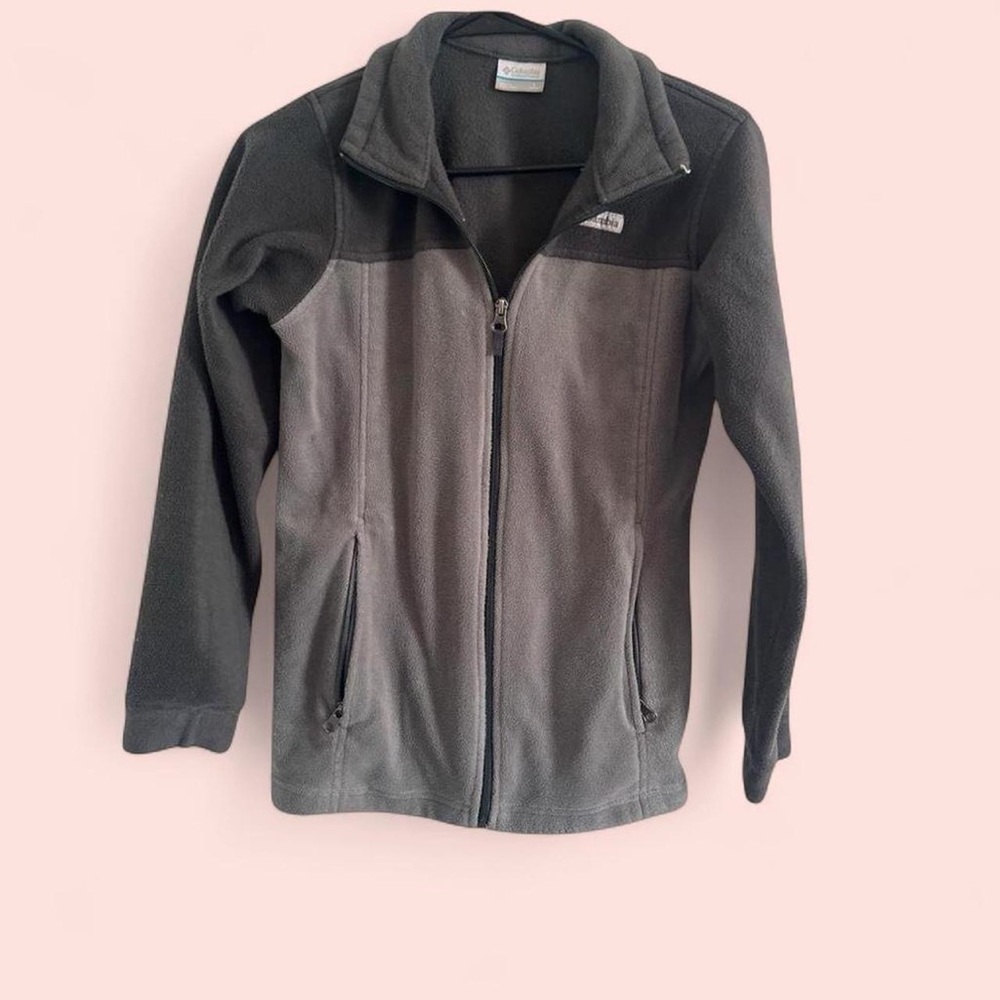 Youth Columbia Fleece Zip Up Jacket Grey Large 14/16